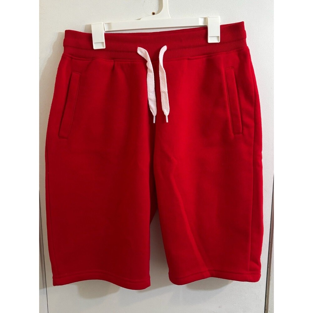 Men's Southpole Drawstring Fleece Sweat Shorts Large Red